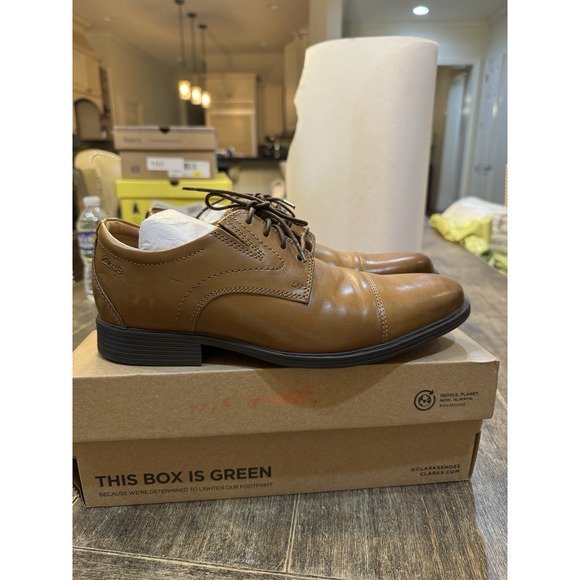 Clarks Men\'s‎ Whiddon Cap Oxford Size 8 1/2 Dark Tan main image 6